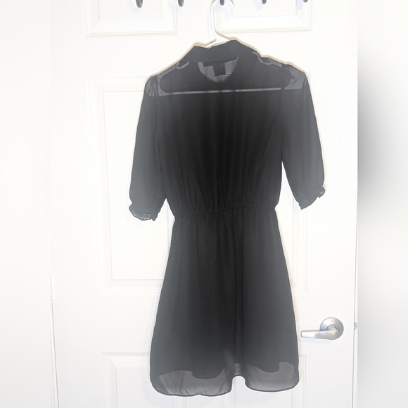 Kardashian Kollection Black Sheer Button Down Dress Women XS - Picture 4 of 4